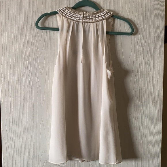 WH/BM Cream Silk top with embellishments - Picture 6 of 11